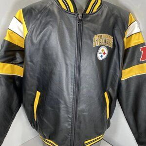 G-III Apparel Men’s NFL Pittsburgh Steelers Faux Leather Varsity Jacket